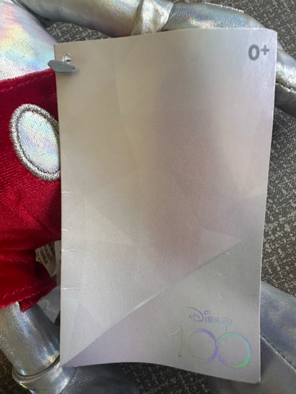 Disney100 Mickey Mouse Platinum Silver Iridescent Plush 14” Anniversary - Picture 7 of 11